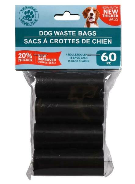 GKC Dog Waste Bags (Black) 60 bags
