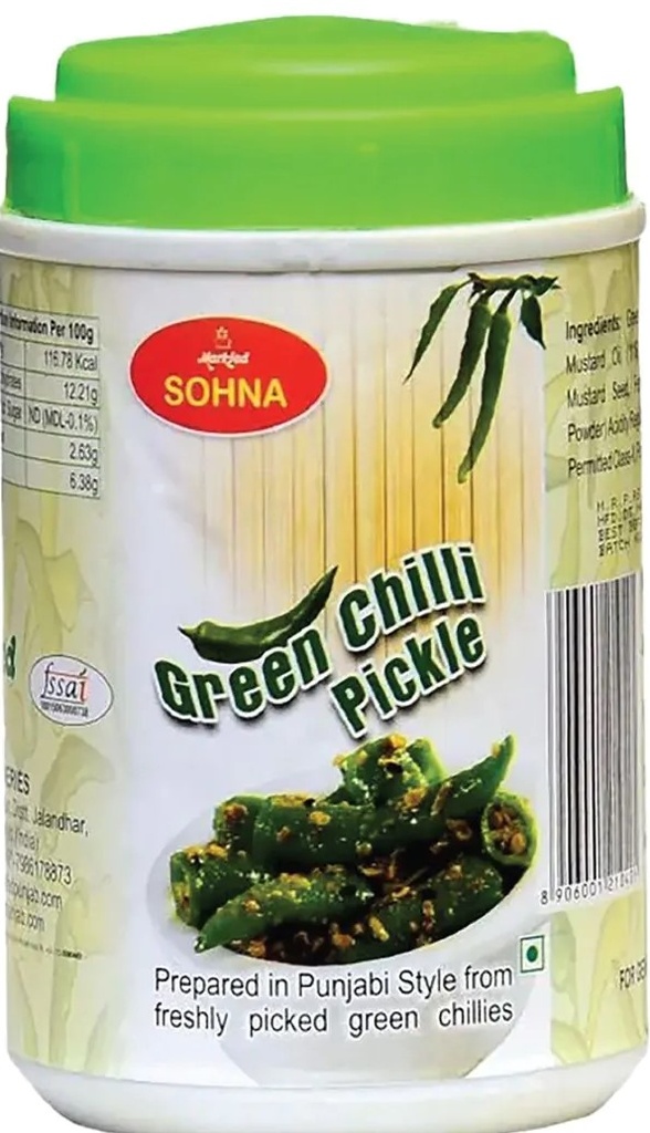 Sohna Green Chilli Pickle 1kg