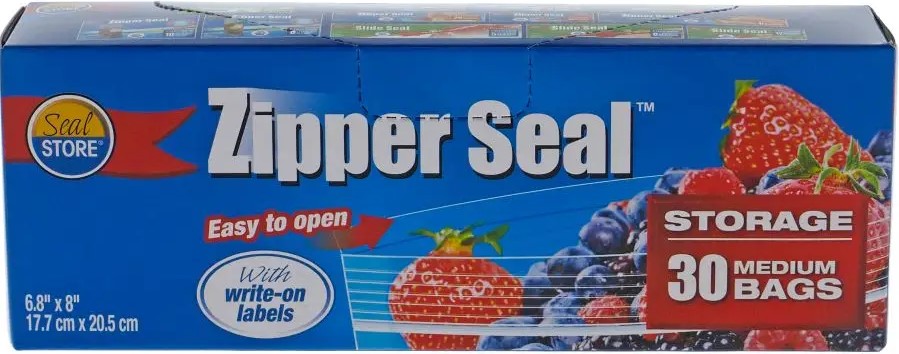 Zipper seal Sandwich Bags 30