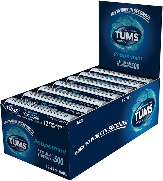Tums Antacid Regular 500mg Ppepermint