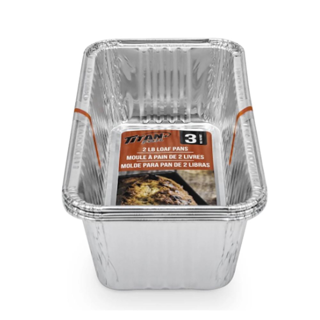 Titan Foil Aluminum 2lb Loaf Pans 3pk