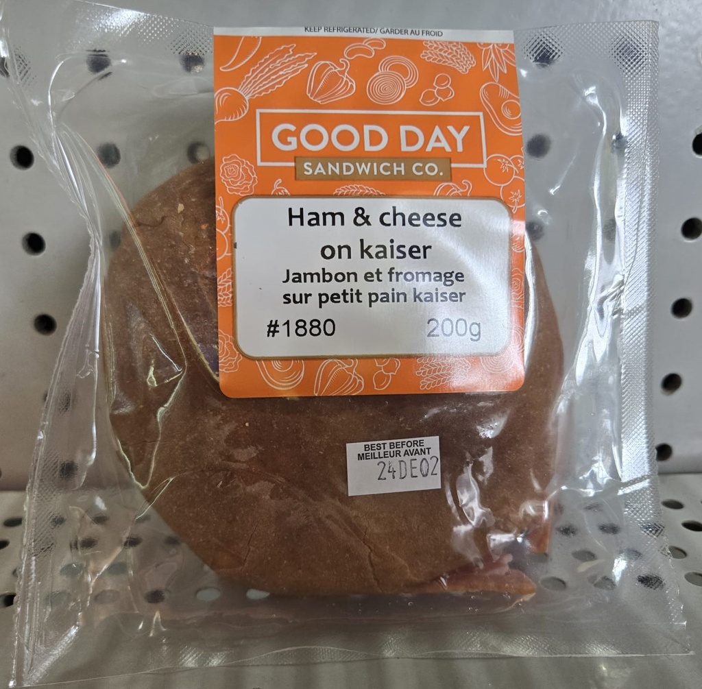 Ham & Cheese on Kaiser Sandwich 200g