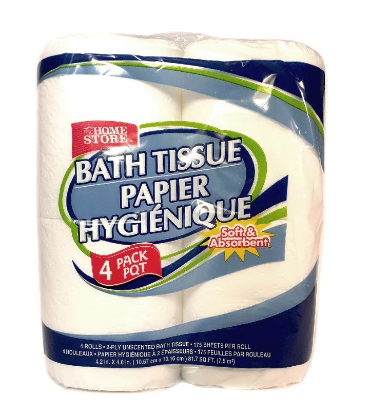 The Home Store Bathroom Tissue 4 Rolls