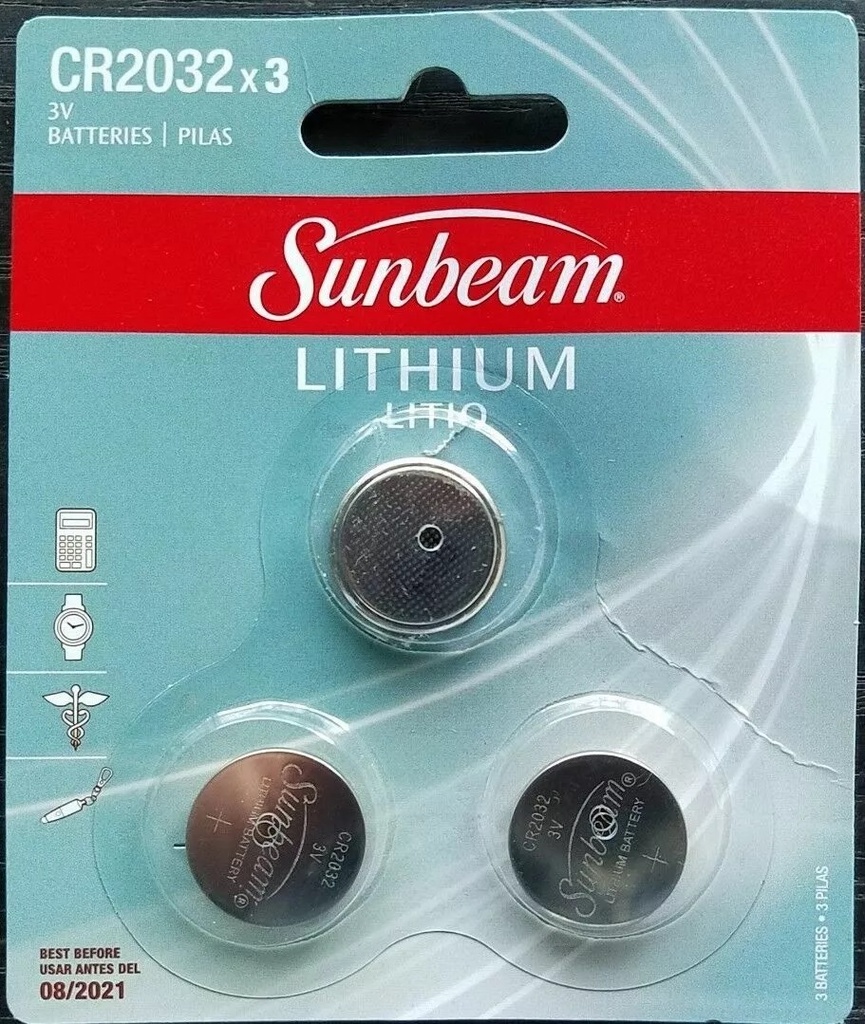 Sunbeam Lithium CR2032 3Pk
