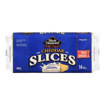 Black Diamond Thick Cheddar Cheese Slices 410g 