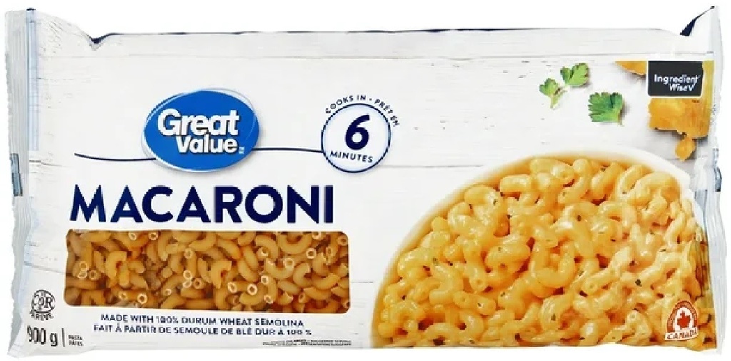 Great Value Elbow Macaroni 900g