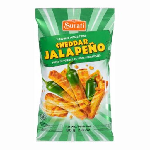 Surati Cheddar Jalapeno Tubes 80g