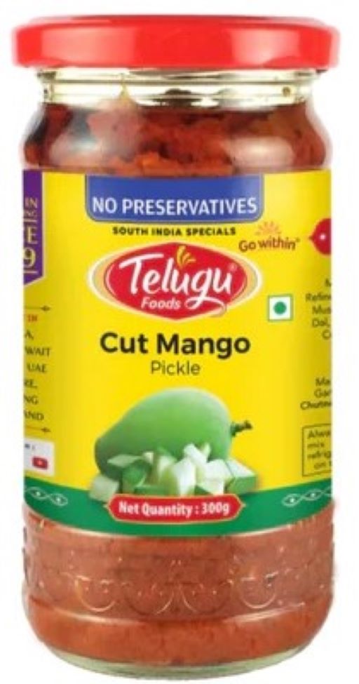 Telugu Cut Mango Pickle w/o Garlic 300g