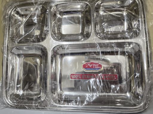 Mayur Steel 5 Compartment Thali
