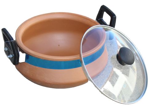 Clay Handi Handle with Glass Lid 2L