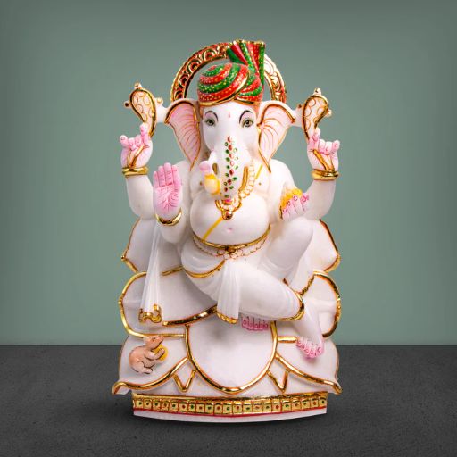 Ganesh Idol 6" Eco Friendly-Pink